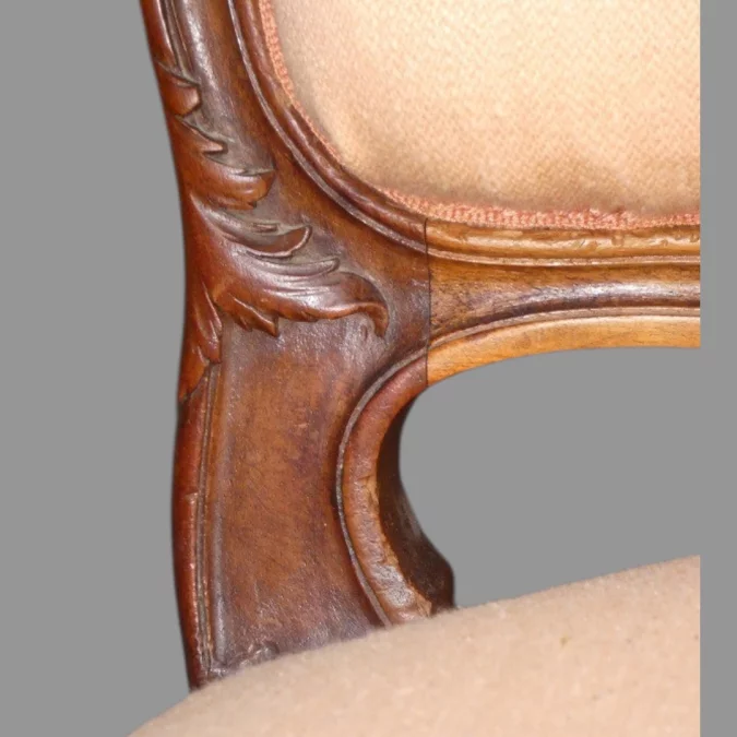 Fauteuil de bureau de style Louis XV en noyer 19ème