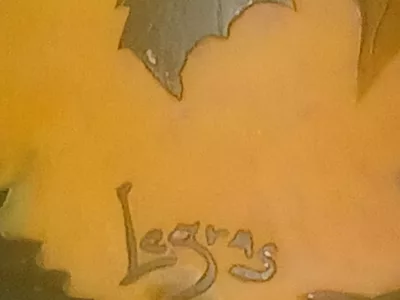 Grand vase en pâte de verre signé Legras à décor de houx- Art Nouveau 1900