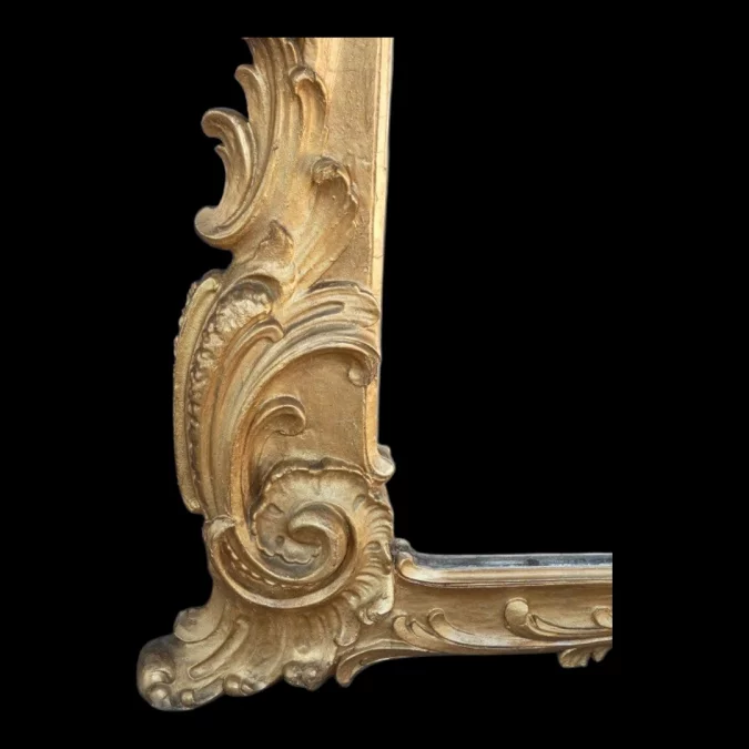 Miroir de boiserie "aux perroquets" en bois sculpté et laqué de style Louis XV