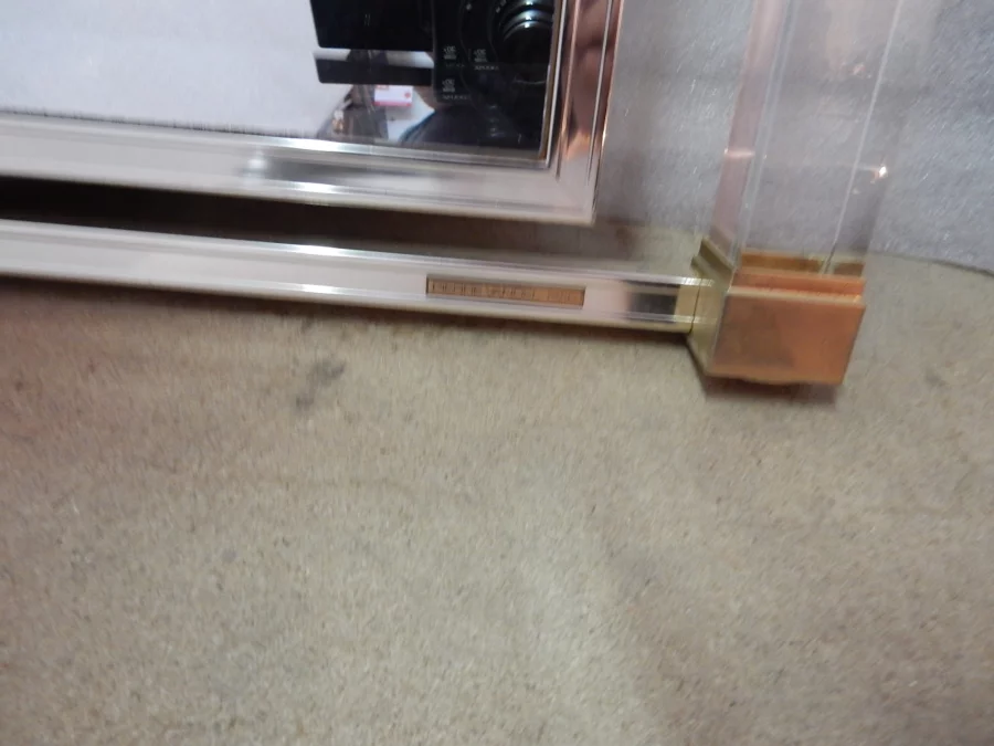 1970 ‘Mirror Signed Pierre Vandel Lucite and Golden Metal 65 x 77 cm