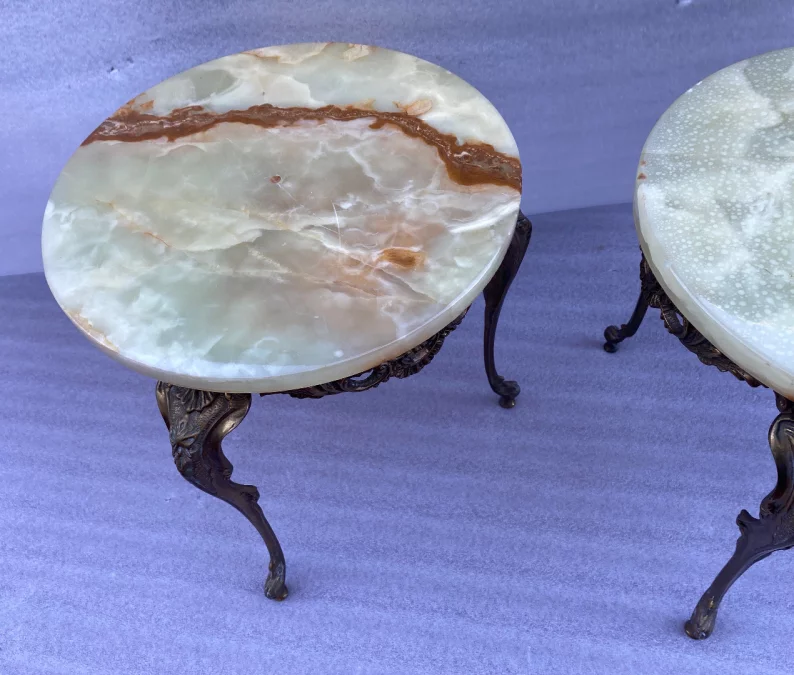 1970 ‘Pair Of Golden Bronze Saddles In The Style LXV Onyx Trays