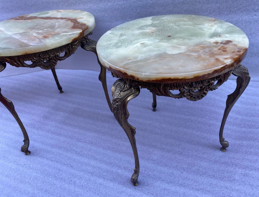 1970 ‘Pair Of Golden Bronze Saddles In The Style LXV Onyx Trays