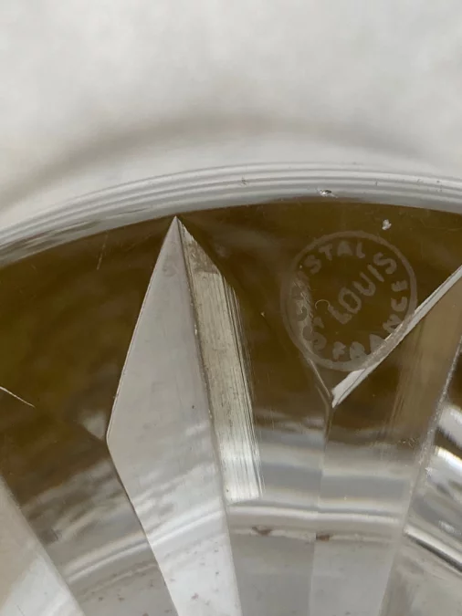 1970′ Crystal Champagne Bucket Signed St Louis Golden Decors Trianon Model