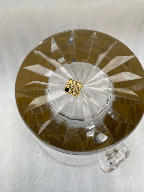 1970′ Crystal Champagne Bucket Signed St Louis Golden Decors Trianon Model