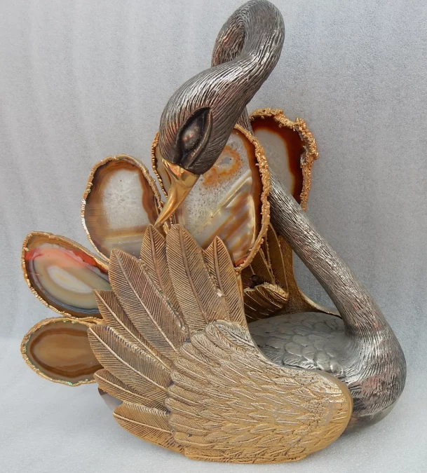 1970′ Swan Magazine Holder Duval Brasseur Style