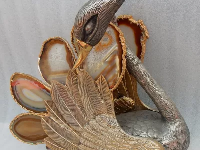 1970′ Swan Magazine Holder Duval Brasseur Style