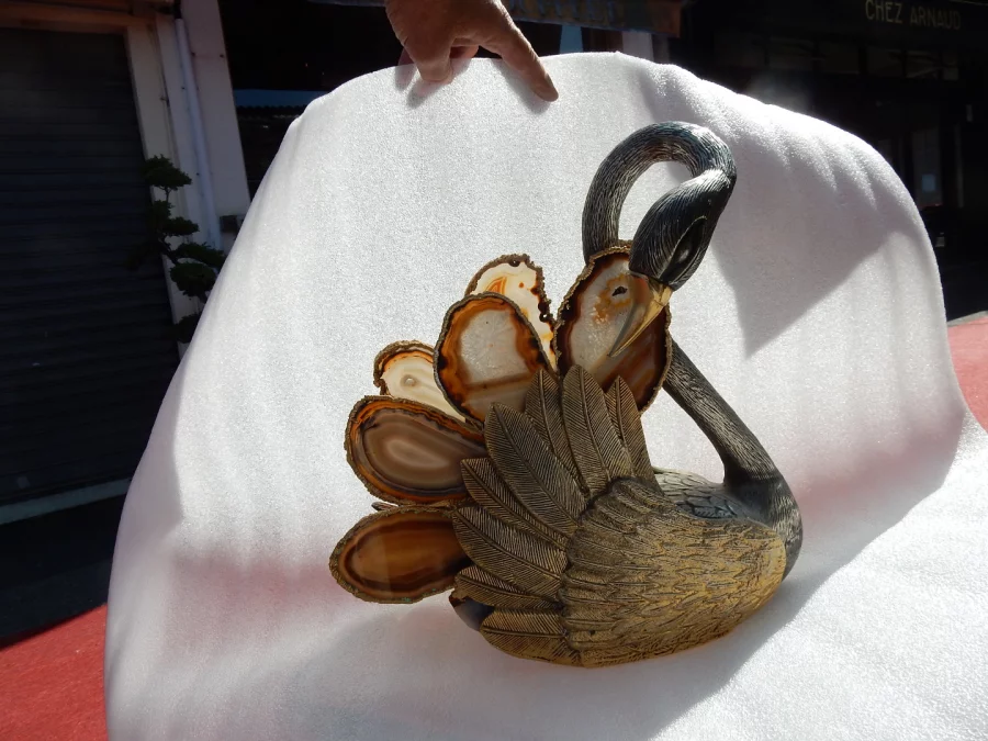 1970′ Swan Magazine Holder Duval Brasseur Style