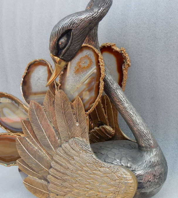 1970′ Swan Magazine Holder Duval Brasseur Style