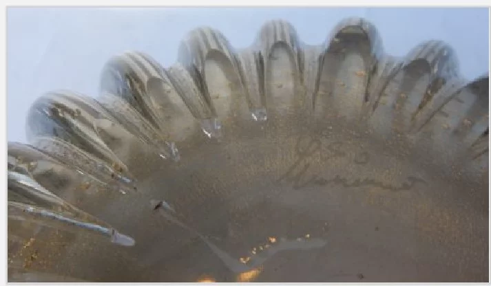 1970′ Murano Crystal and Gold Cup Signed Toso