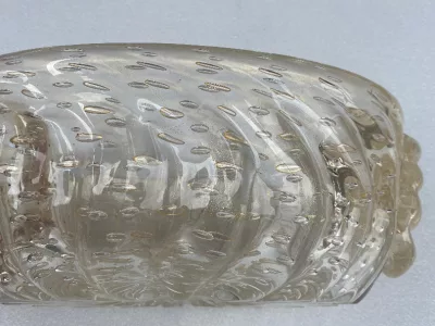 1970 Murano Crystal Cup with Murano Golden Paillons