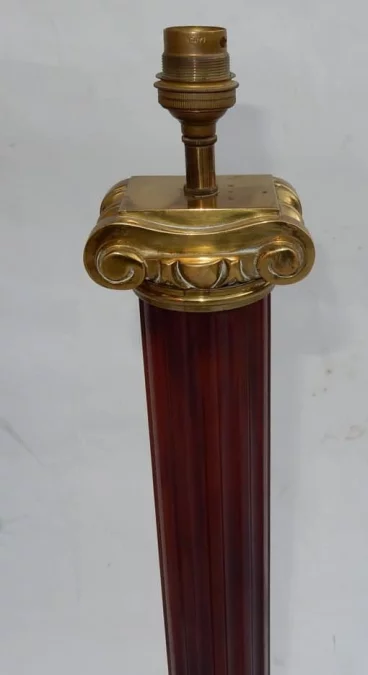 1950/70 Pair Of Maison Jansen Lamps, Brass and Bakelite, Amber Color