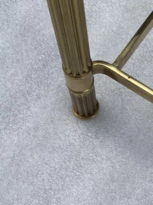 1970′ Maison Baguès Nesting Tables, 3 Black Mirror Tops and Fluted Uprights