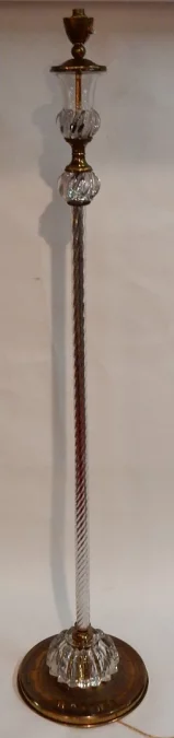 1950/70 Crystal And Brass Floor Lamp Saint Louis