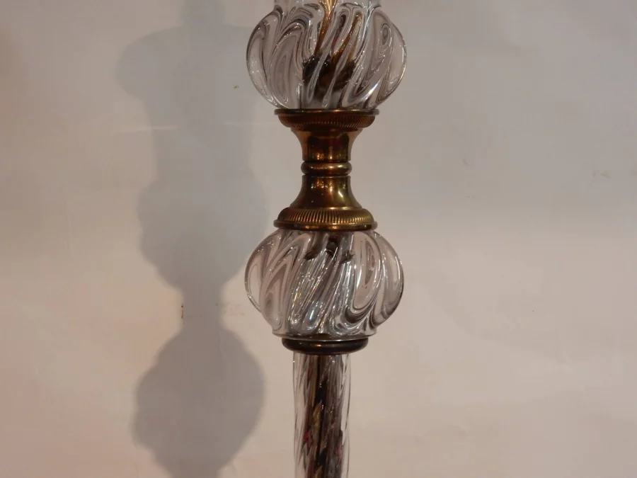 1950/70 Crystal And Brass Floor Lamp Saint Louis