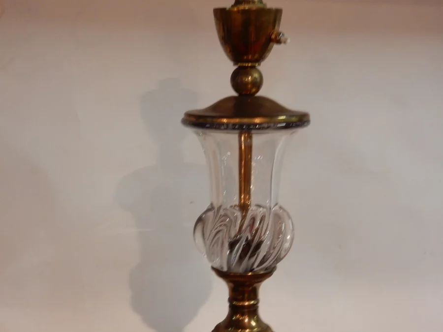 1950/70 Crystal And Brass Floor Lamp Saint Louis