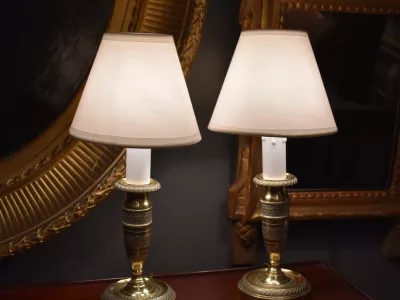 Paire de lampes bougeoirs