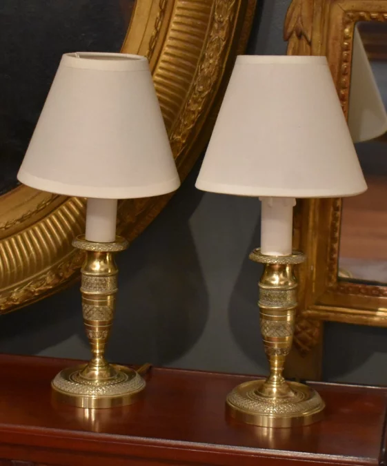 Paire de lampes bougeoirs