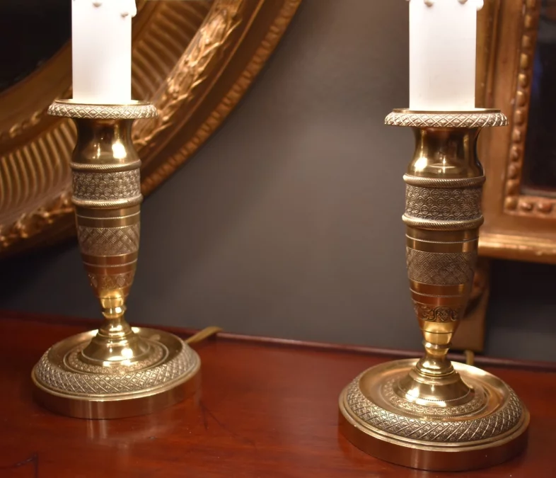 Paire de lampes bougeoirs