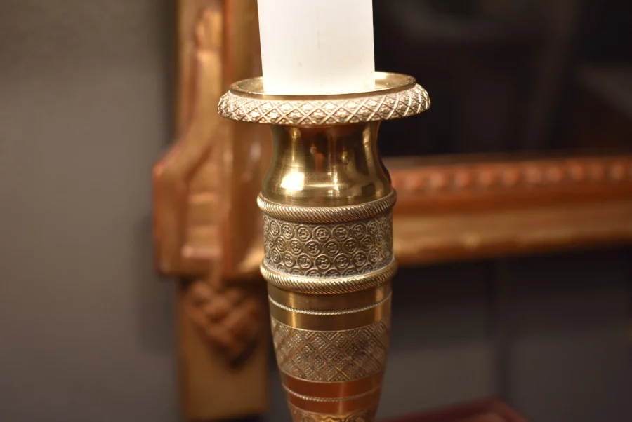 Paire de lampes bougeoirs