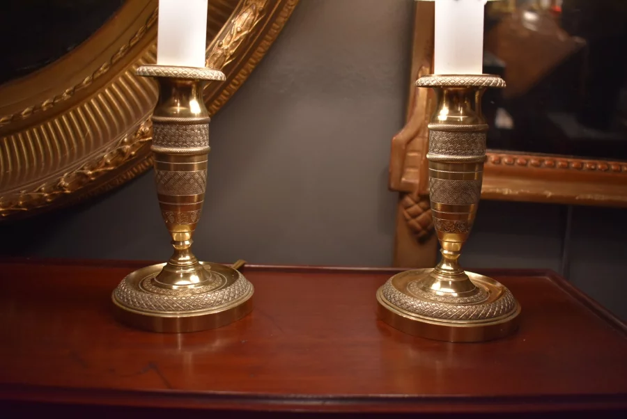 Paire de lampes bougeoirs