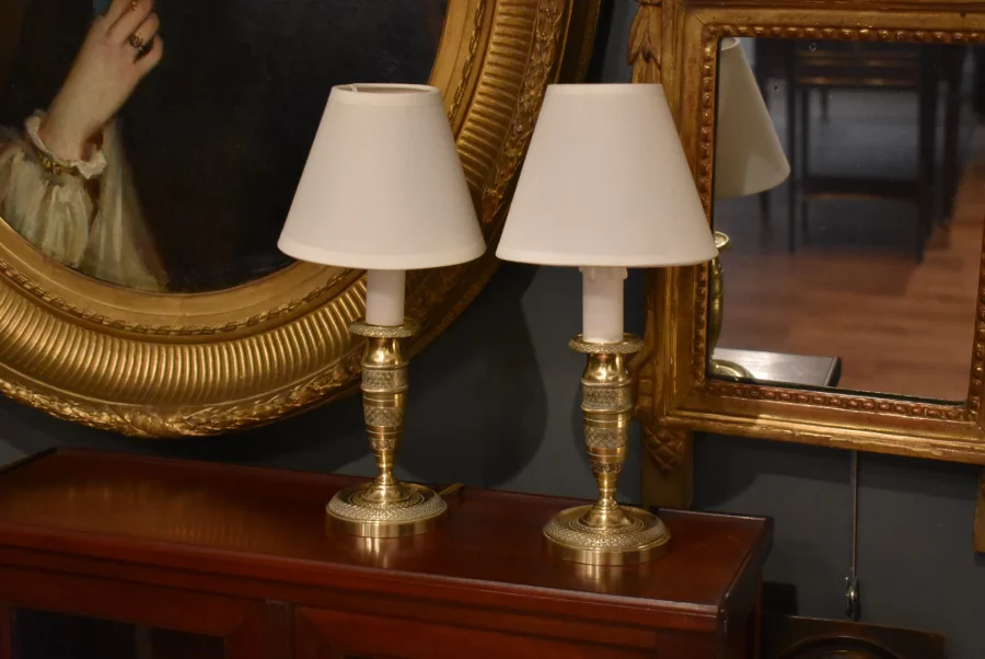 Paire de lampes bougeoirs