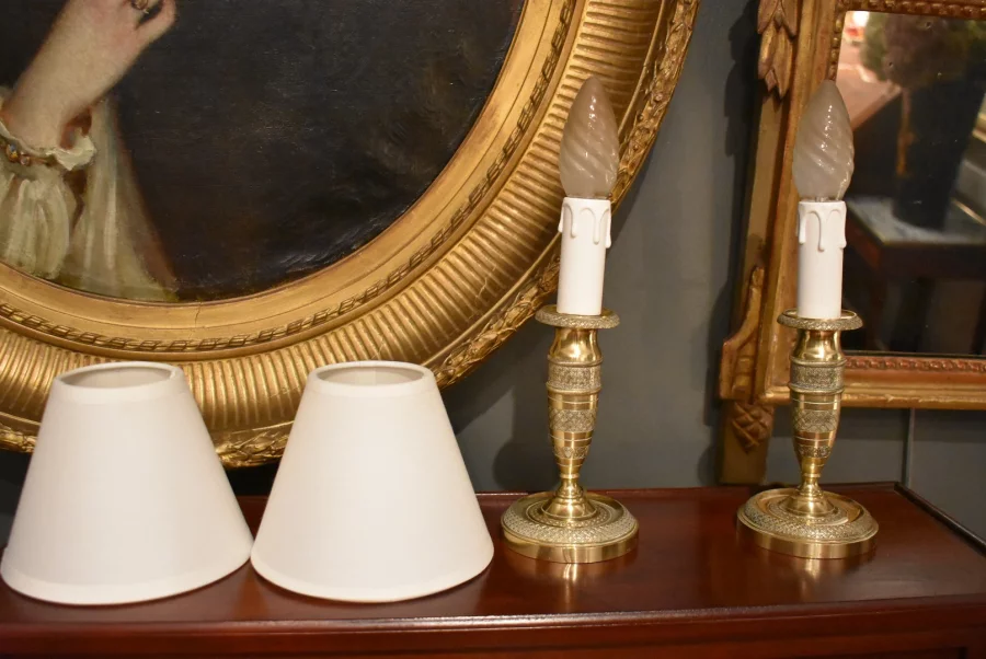 Paire de lampes bougeoirs