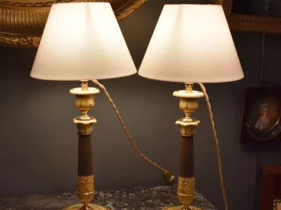 Paire de lampes en bronze doré