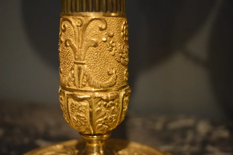 Paire de lampes en bronze doré