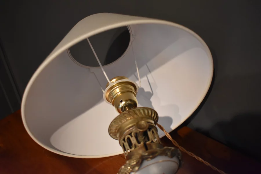 Lampe en porcelaine et bronze