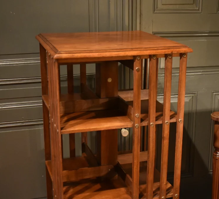 Bibliothèque tournante en noyer