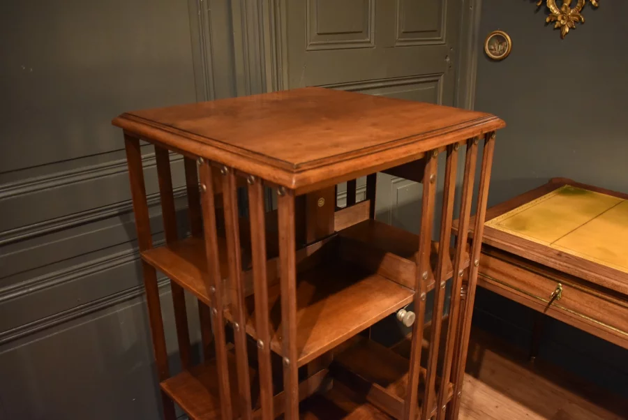 Bibliothèque tournante en noyer