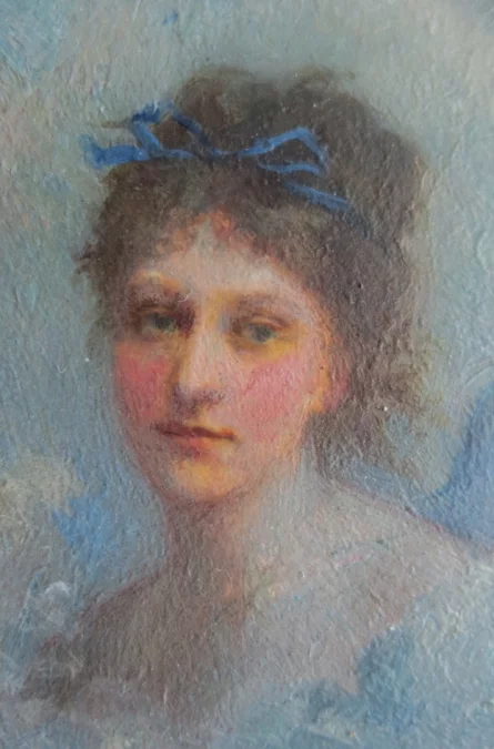 Miniature et cadre argent, fin XIXe siècle.