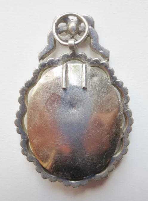 Miniature et cadre argent, fin XIXe siècle.