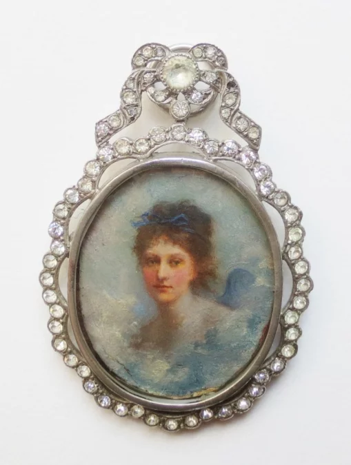 Miniature et cadre argent, fin XIXe siècle.