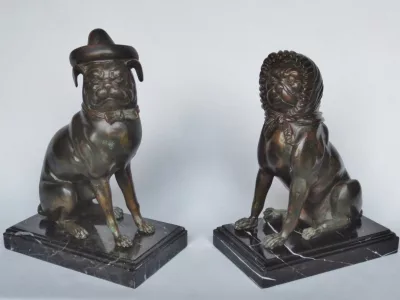 PAREJA DE CARLINOS DE BRONCE