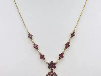 COLLAR DE VERMEIL Y GRANATE