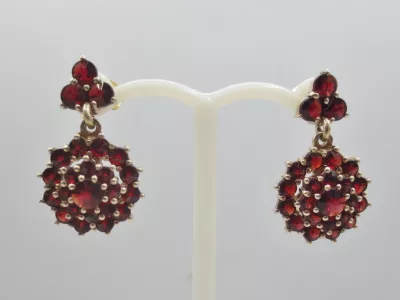 PENDIENTES DE VERMEIL Y GRANATE