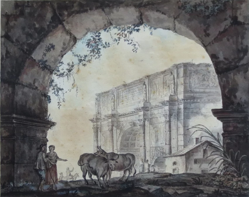 Arc de Constantin, Rome, suiveur d' Hubert Robert.