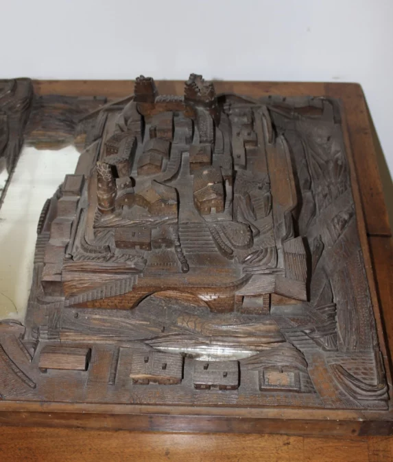 Model Of Village In Walnut XIX