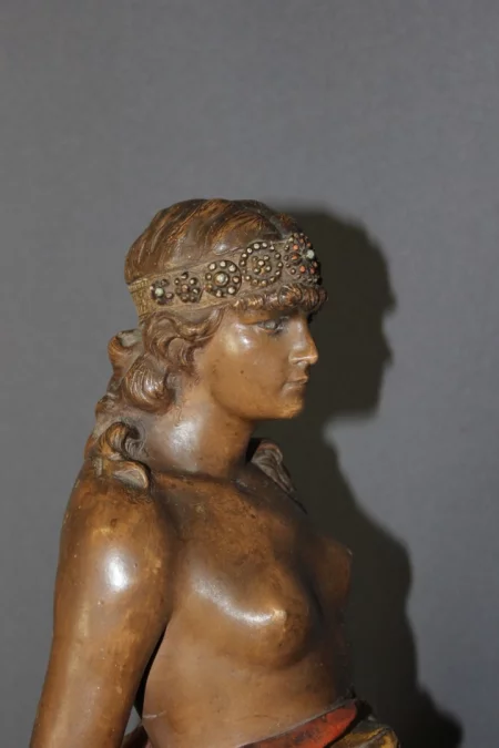 Terre cuite polychrome titrée "Judith " par Goldscheider vers 1900