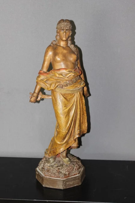 Terre cuite polychrome titrée "Judith " par Goldscheider vers 1900