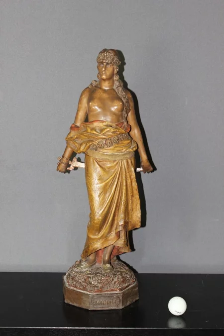Terre cuite polychrome titrée "Judith " par Goldscheider vers 1900
