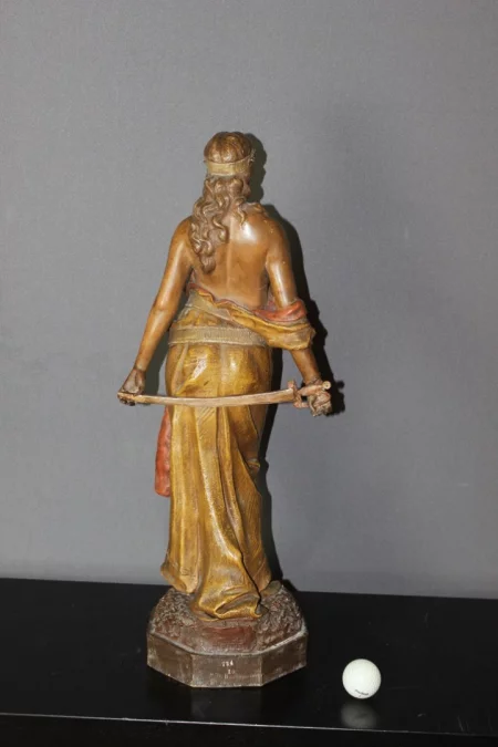 Terre cuite polychrome titrée "Judith " par Goldscheider vers 1900