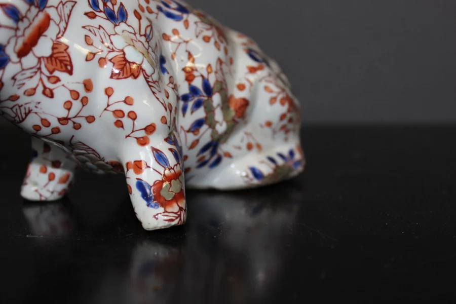Cochon En Porcelaine Imari , Japon , Fin XIX
