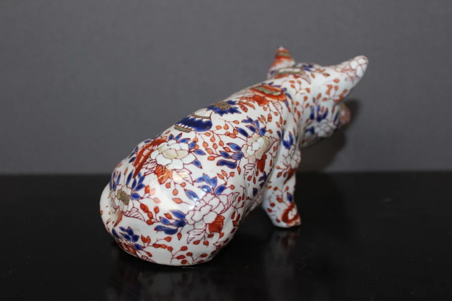 Cochon En Porcelaine Imari , Japon , Fin XIX
