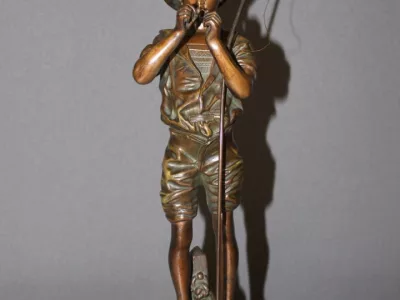 Bronze Par Lavergne Représentant Un Pêcheur vers 1900