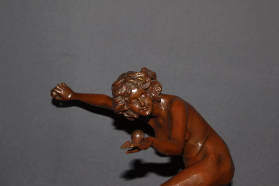 Bronze , Femme Jonglant Par Claire  Colinet Vers 1900