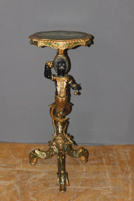 Sellette Vénitienne en bois sculpté et peint , Italie XIX