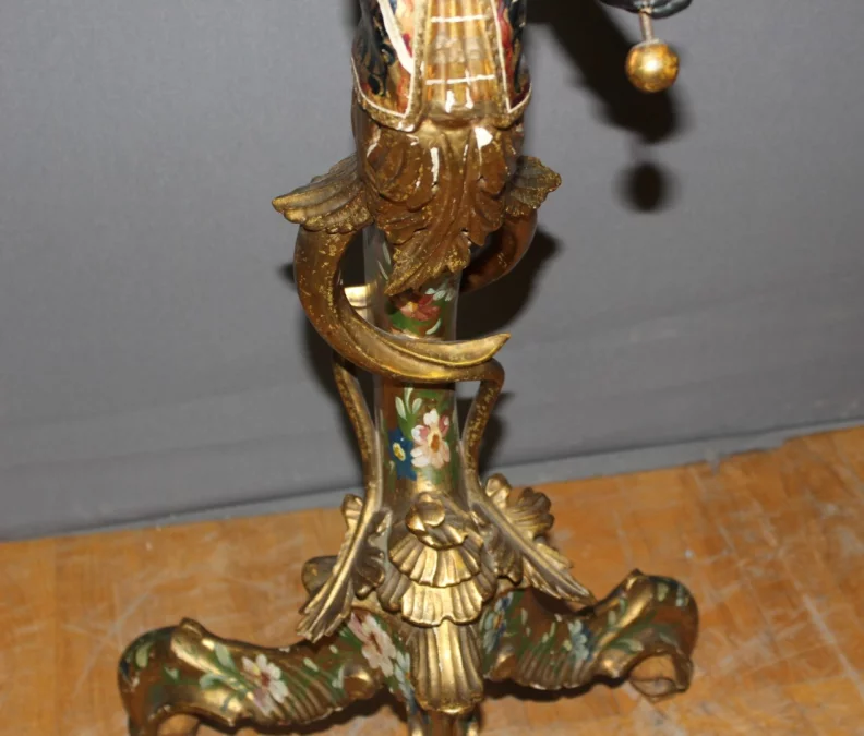 Sellette Vénitienne en bois sculpté et peint , Italie XIX