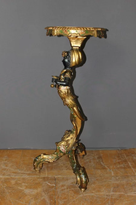 Sellette Vénitienne en bois sculpté et peint , Italie XIX